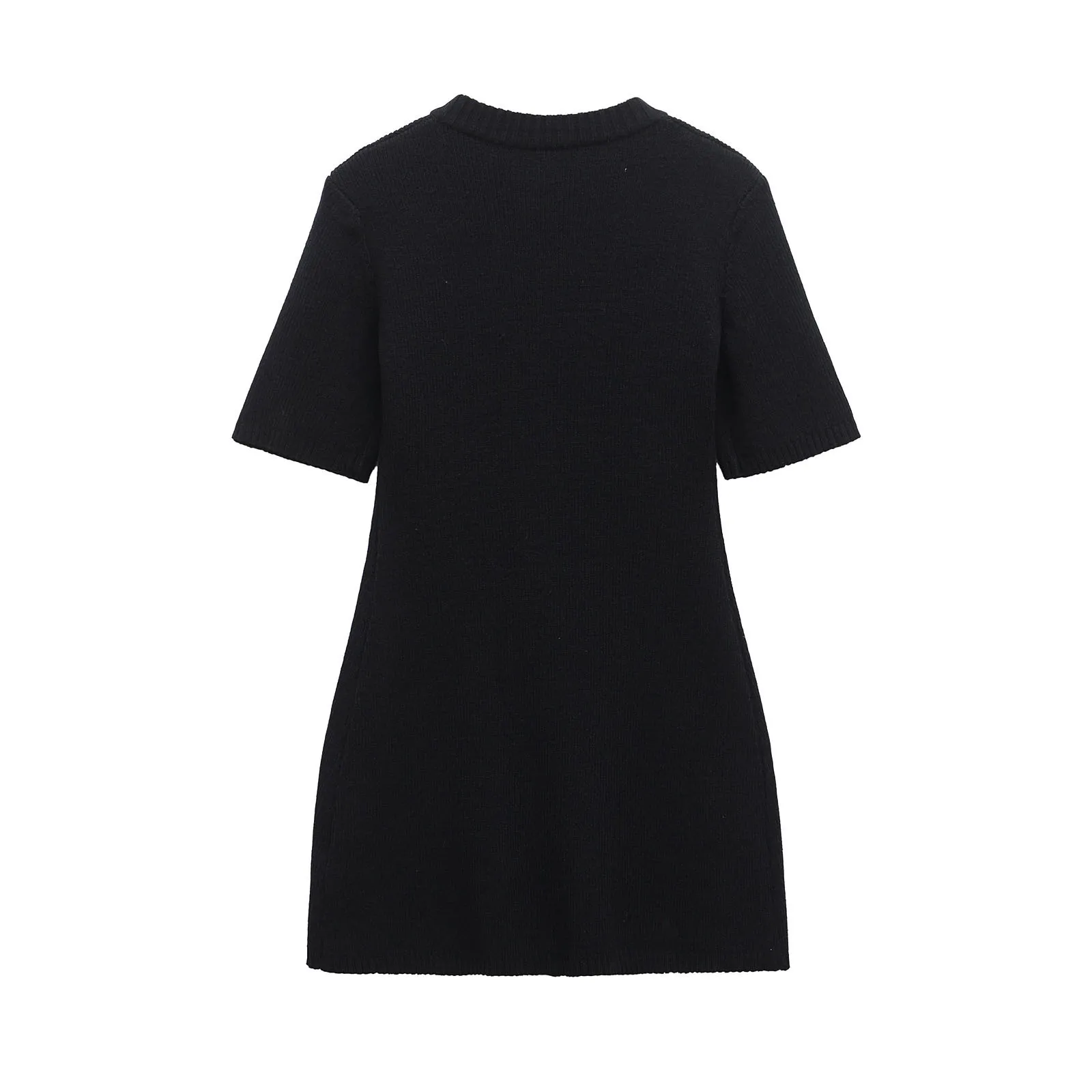 ربيع الخريف فساتين نسائية كلاسيكية عصرية متعددة الاستخدامات بأزرار تفاصيل فستان محبوك للسيدات بقصة ضيقة فستان ملفوف بأزرار