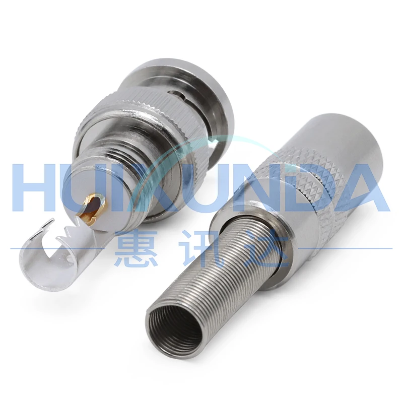 BNC-JS-3 BNC male spring head high quality pure copper BNC video connector matching -3 wire connector