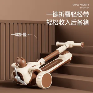 Folding Micro kick scooter for children, baby kickboard, 3 adjustable heights, 3 wheels, boy and girl, ages 2-6, 3 in 1 6 Main Sales Children's Scooter - №4