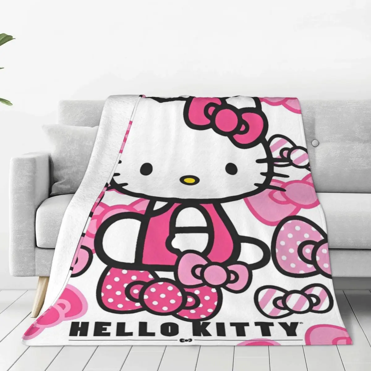 Hello Kitty Sanrio Warm Soft Blankets Camping Plush Bedding Throws Graphic Couch Bed Flannel Bedspread Sofa Bed Cover