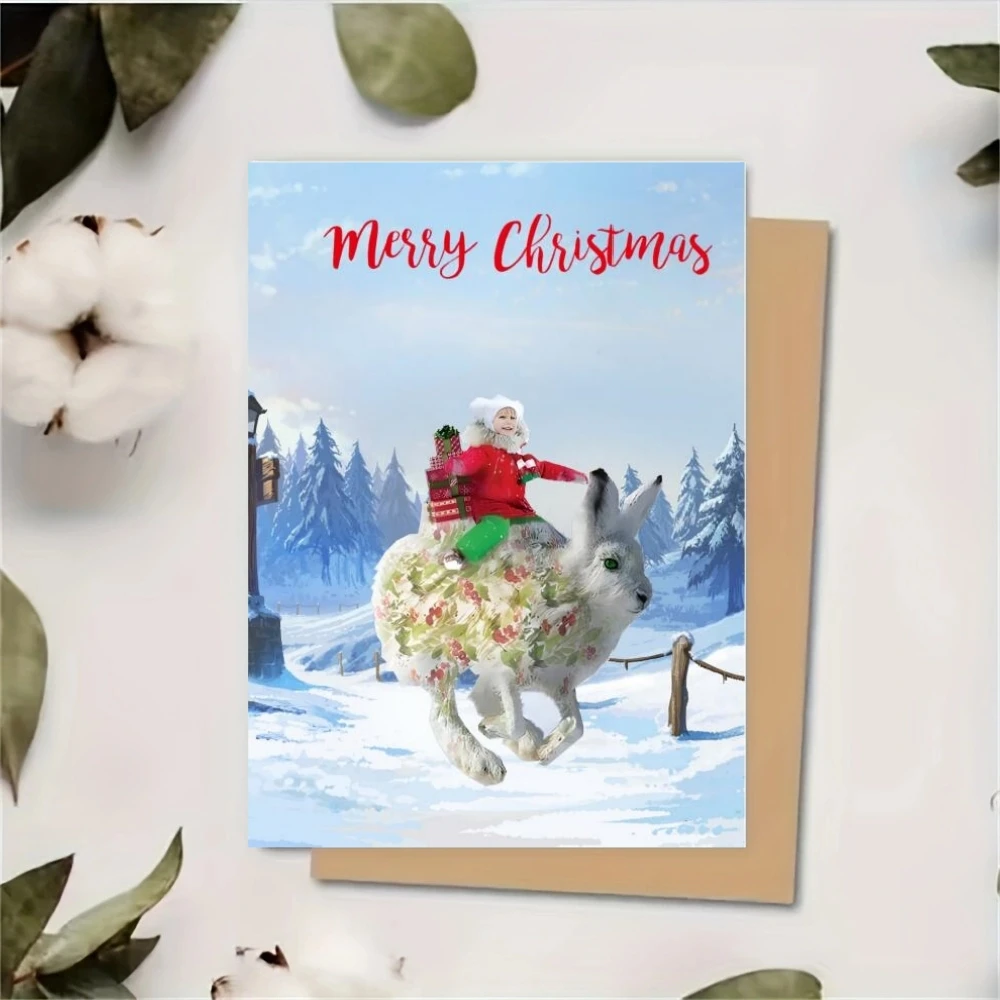 10pcs original Christmas greeting card, humorous laughter, funny and unforgettable gifts with envelopes