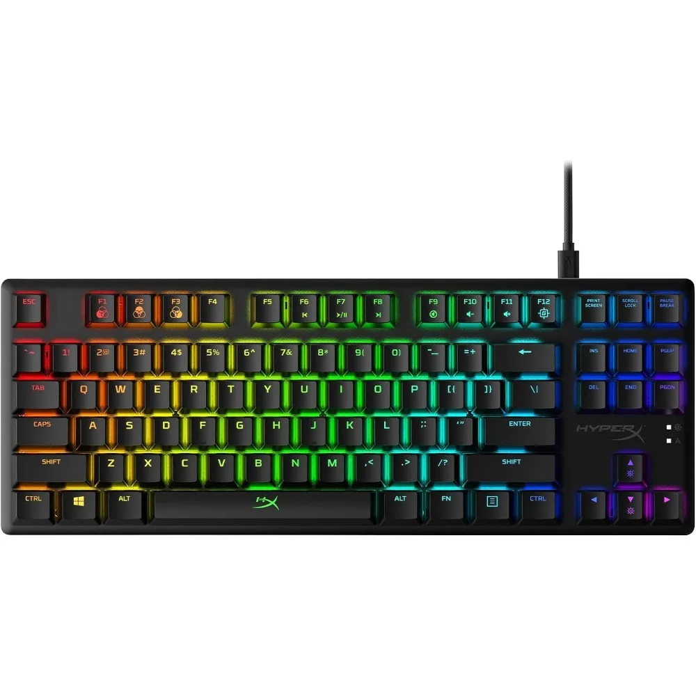 Tenkeyless Mechanical Gaming Keyboard with RGB LED Backlit and Customizable Light and Macro Controls