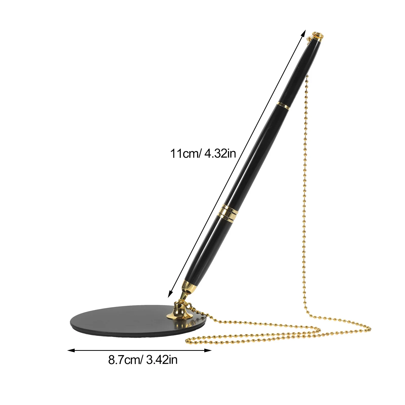 Safety Pen Chain Desk Fixed with Base Multi-function Abs Office Business Signature