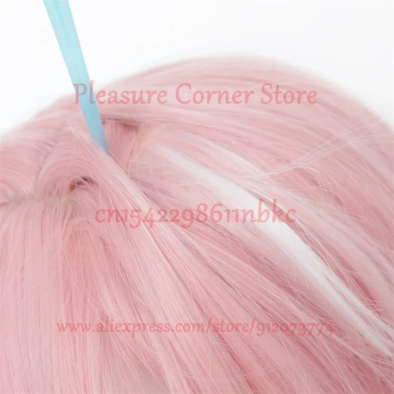 Wuthering Waves Encore Cosplay Wig Pink Long Wigs With Ponytail Black Shores Consultant Encore Cosplay Wig Halloween Women Wig