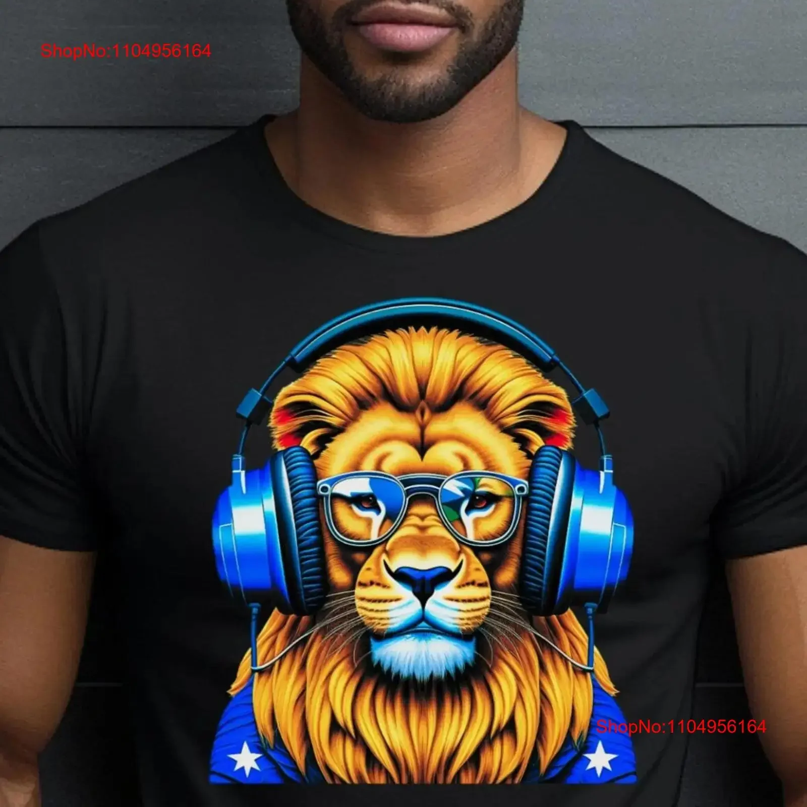 

Футболка с изображением льва, островные каникулы, Ямайка Раста в очках, наушники, винтажная стираная дизайнерская одежда, растянутая повседневная мода
