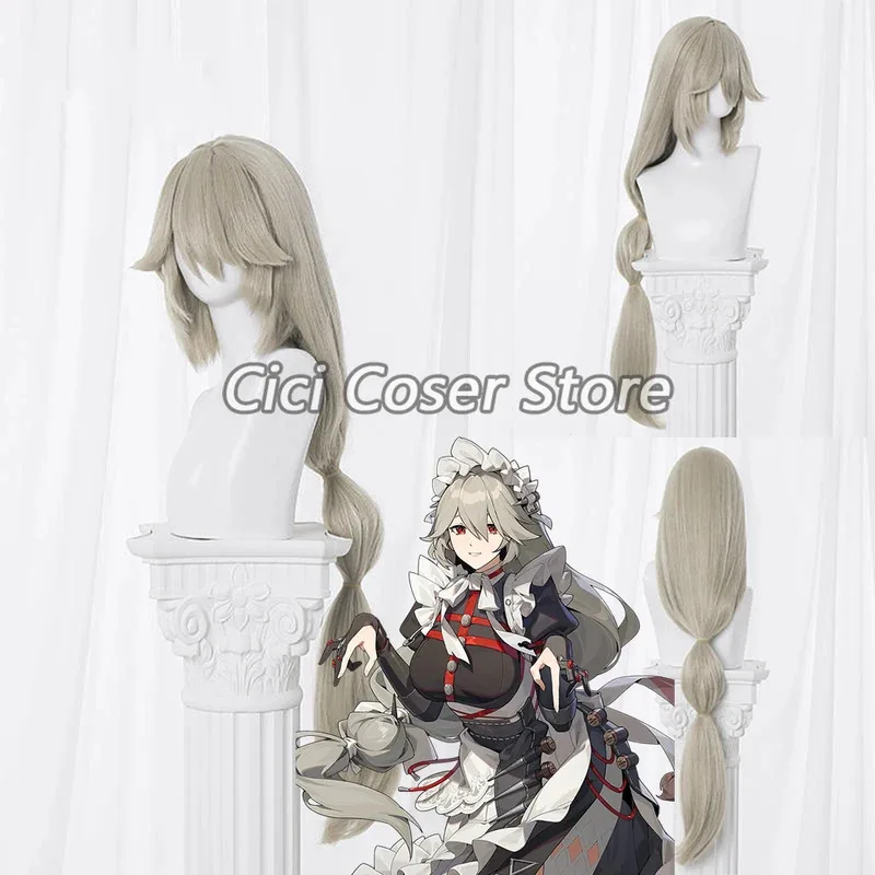 

qq28LQZenless Zone Zero Alexandrina Sebastien Maid Косплей Парик Льняной 100 см Длинные Волосы Женщины Хэллоуин Вечеринка Ролевая Игра Синтетический