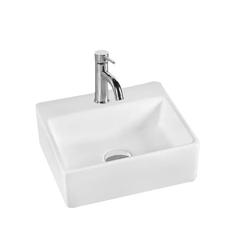 Bathroom Wash Basin Ceramic European Golden Finish for Hotel for Commercial Easy Clean, Ceramic Vanity Sink