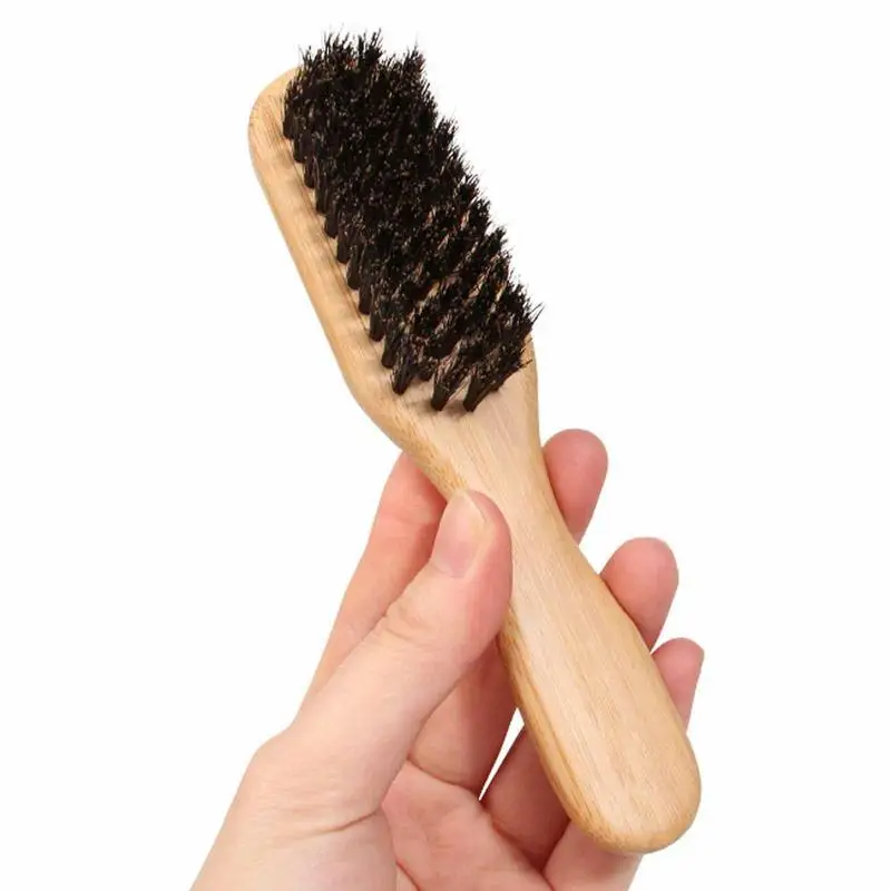 Boar Stiff Hair Brush Beard Brush For Men Beard And Moustache Brush With Phyllostachys Pubescens For Untangling Beard Hairs