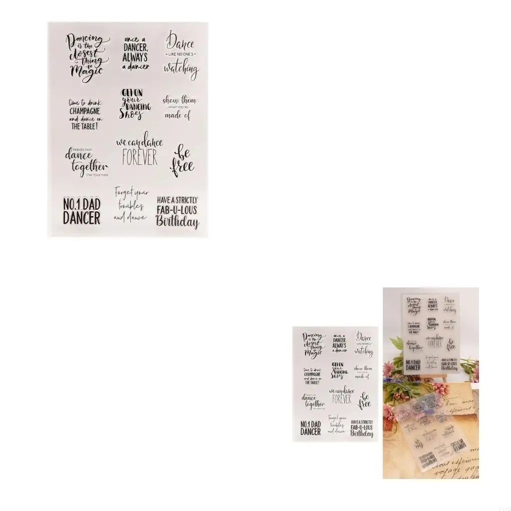 F19B Clear Silicone Stamps Dancing Scrapbooking Stampers for DIY Scrapbooking Chrsitmas Card Making Invitation Gift Wrap