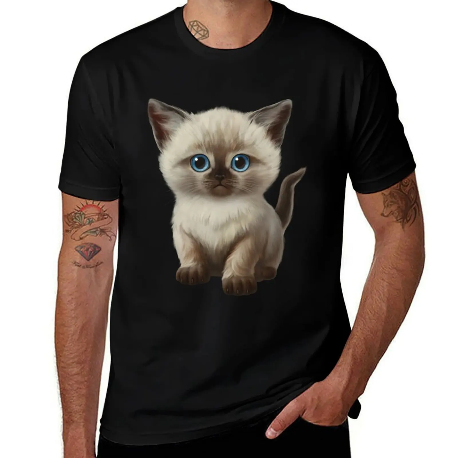 

Cataclysm- Siamese Kitten T-Shirt funny t shirts man t shirts for man cotton funny T-Shirt