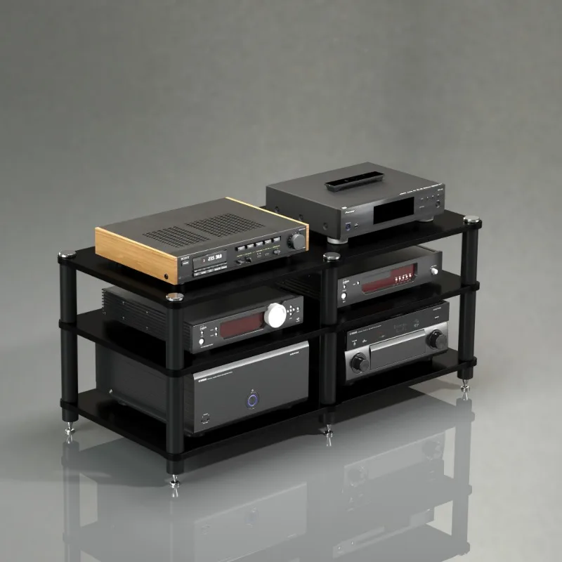 HIFI Audio Equipment Rack, 2-Tier Dual Position Shockproof Stand for Amplifier Home Theater