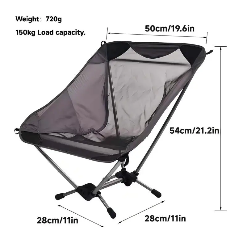 WESTTUNE Ultralight Outdoor Camping Chair 780g Lightweight Aluminum Alloy Beach Chair Mesh Chair for Backpacking Hiking Travel image 3