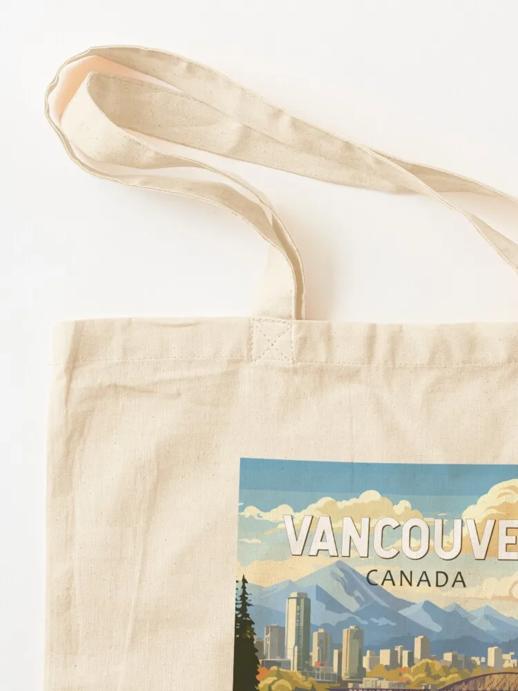 Vancouver Canada Travel Art Vintage Tote Bag tote bag canvas hand bag sacs de shopping Big women