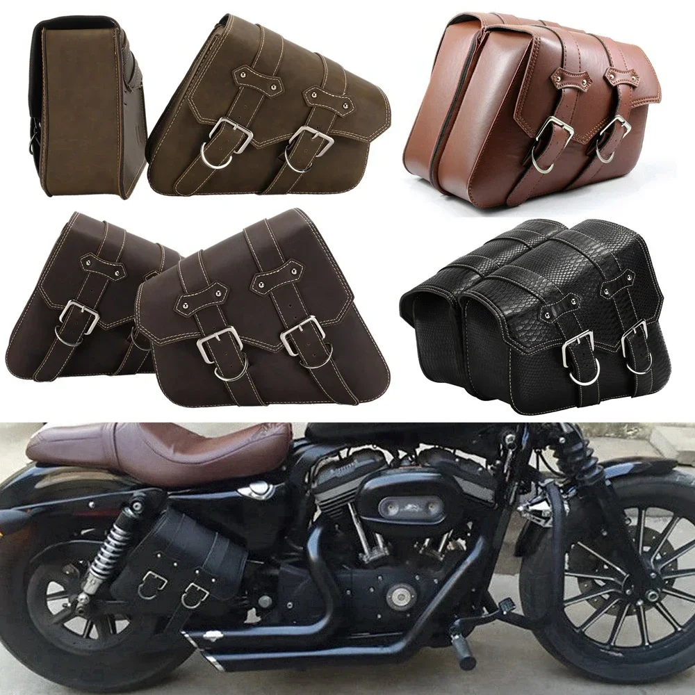 Motorcycle Bicycle Universal Waterproof PU Saddlebag Rear Side Travel Luggage Bag Tool Phone Wallet Bag For Yamaha Indian BMW