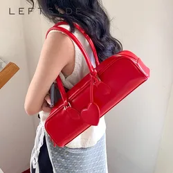 Design Red Large Red PU Leather Shoulder Bags For Women 2024 New Korean Fashion Trend Designer Underarm Bag Females Handbags