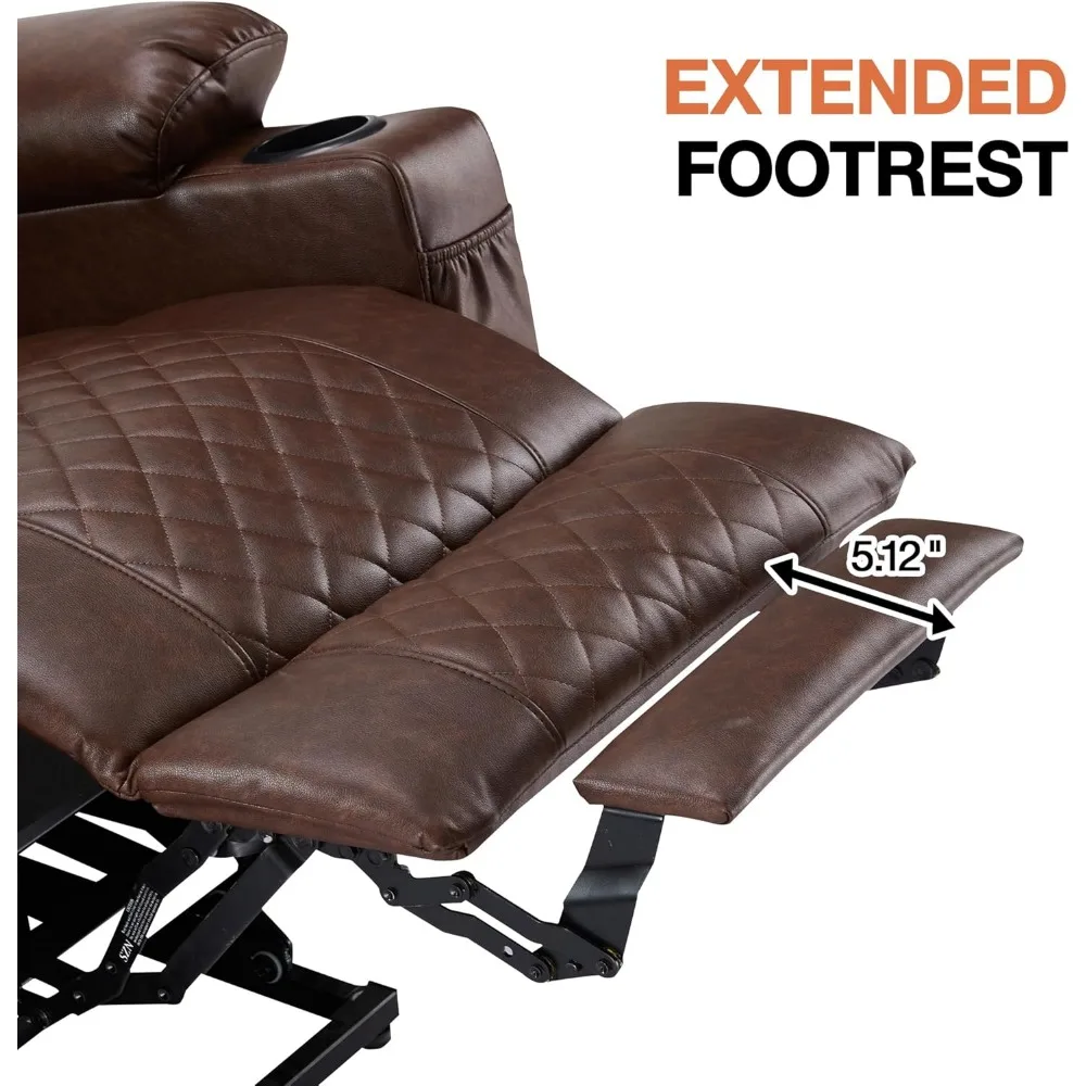 كراسي كرسي رفع الطاقة بمحرك مزدوج مع حرارة وتدليك لكبار السن، كراسي كهربائية جلدية مع مسند للقدمين، لانهائي Posi