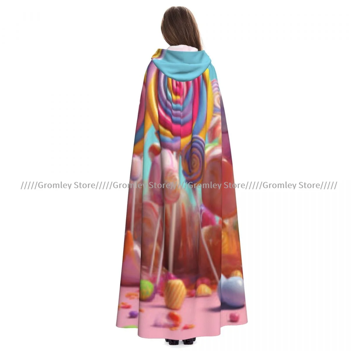 

Конфеты, сладкий леденец, фэнтезийный плащ ведьмы, костюм для косплея на Хэллоуин, плащ унисекс для взрослых, накидка в стиле ретро