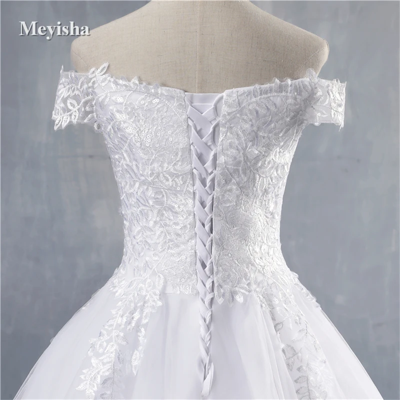 ZJ8171-F Customized 2025 Princess Wedding Dress Off Shoulder Applique Lace Bride Dresses Bridal Gown Plus Size image 4