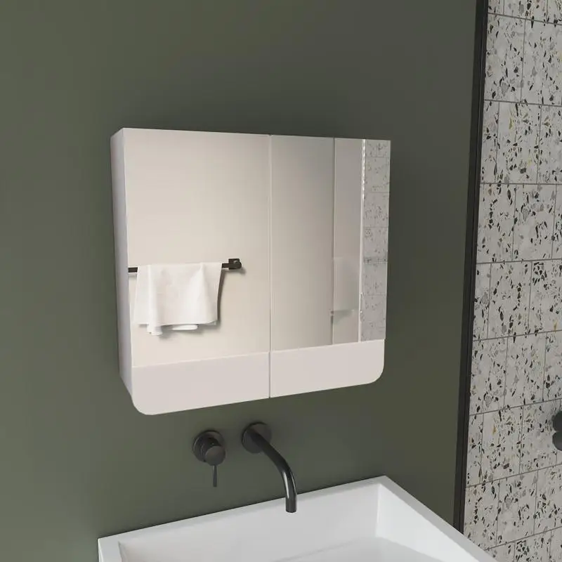 

Modern White Bathroom Medicine Cabinet with Interior Shelves for Organized Storage Solution