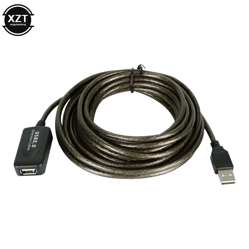 High Speed Active USB 2.0 Active Repeater, cabo de extensão macho para fêmea, cabo, adaptador de dados, 5m