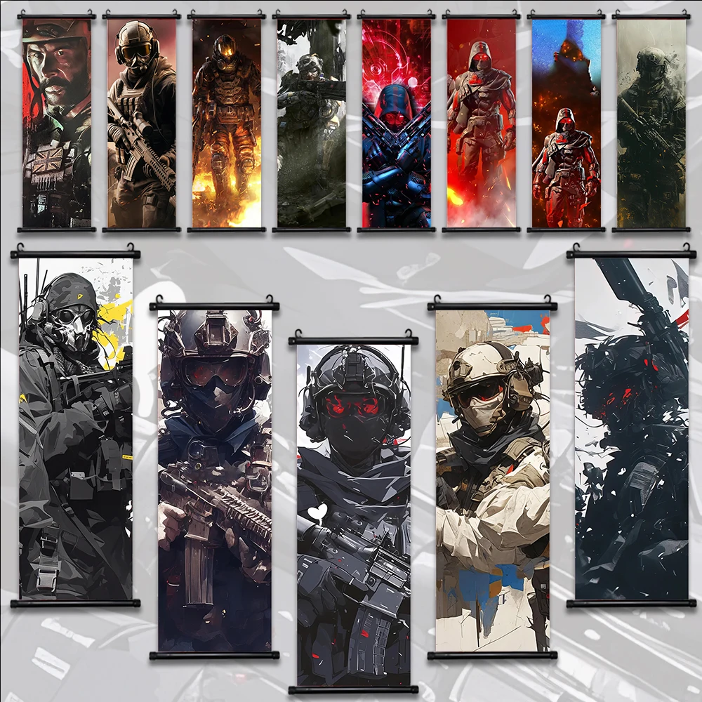 Call Of Duty Gaming Room Hanging Scroll Poster Wallpaper Wall Artwork Canvas Painting Picture Print HD Home Decoration  Art Gift