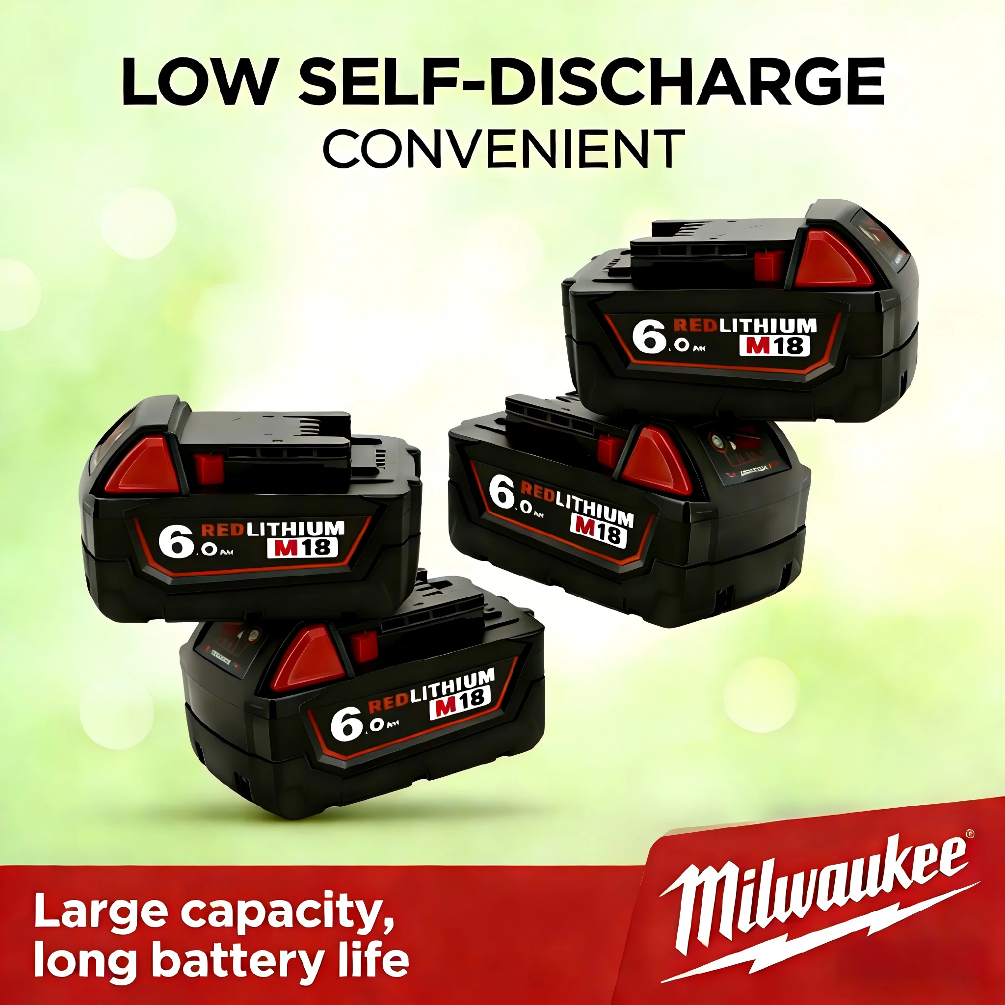 

For Milwaukee M18 8000mAh 18V Li-ion Replacement Battery M18B12 For Milwaukee 18V Tool 8.0Ah Rechargeable Battery + Charger