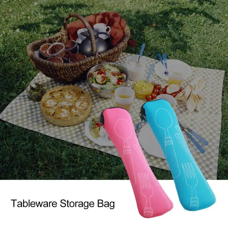 1PC Tragbare Besteck Tasche Besteck Tasche Besteck Tasche Reise Verpackung Lagerung Box Besteck Picknick Gabel Löffel Tasche – Detail 10