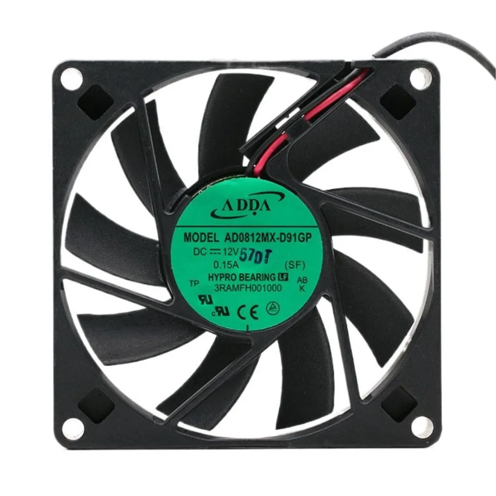 Original FOR ADDA AD0812MX-D91GP 8015 12V 0.15A 2 wire ultra thin slim silent quiet Case cooling Fan