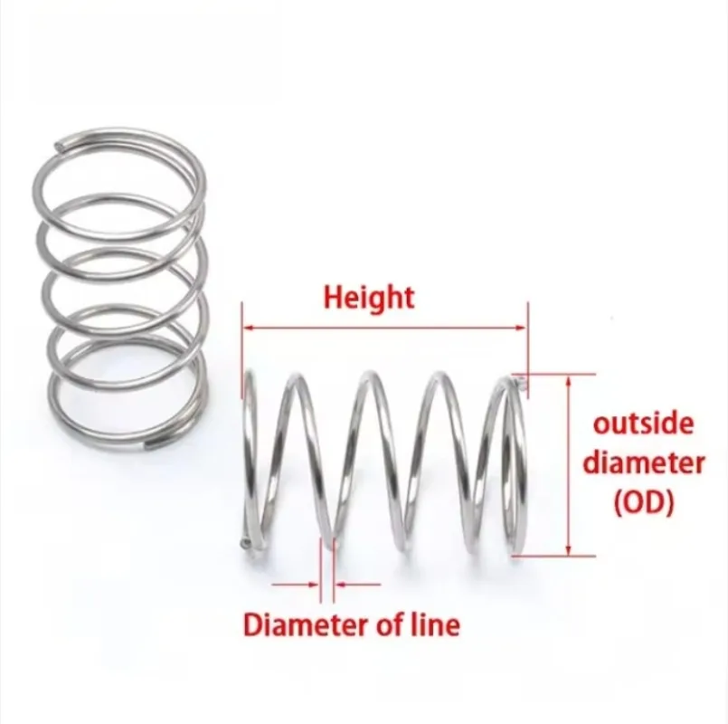 10Pcs Wire Dia 0.6mm 304 Stainless Steel Spring Steel Y-shaped Compression Spring OD 3mm~12mm Length 5mm~50mm