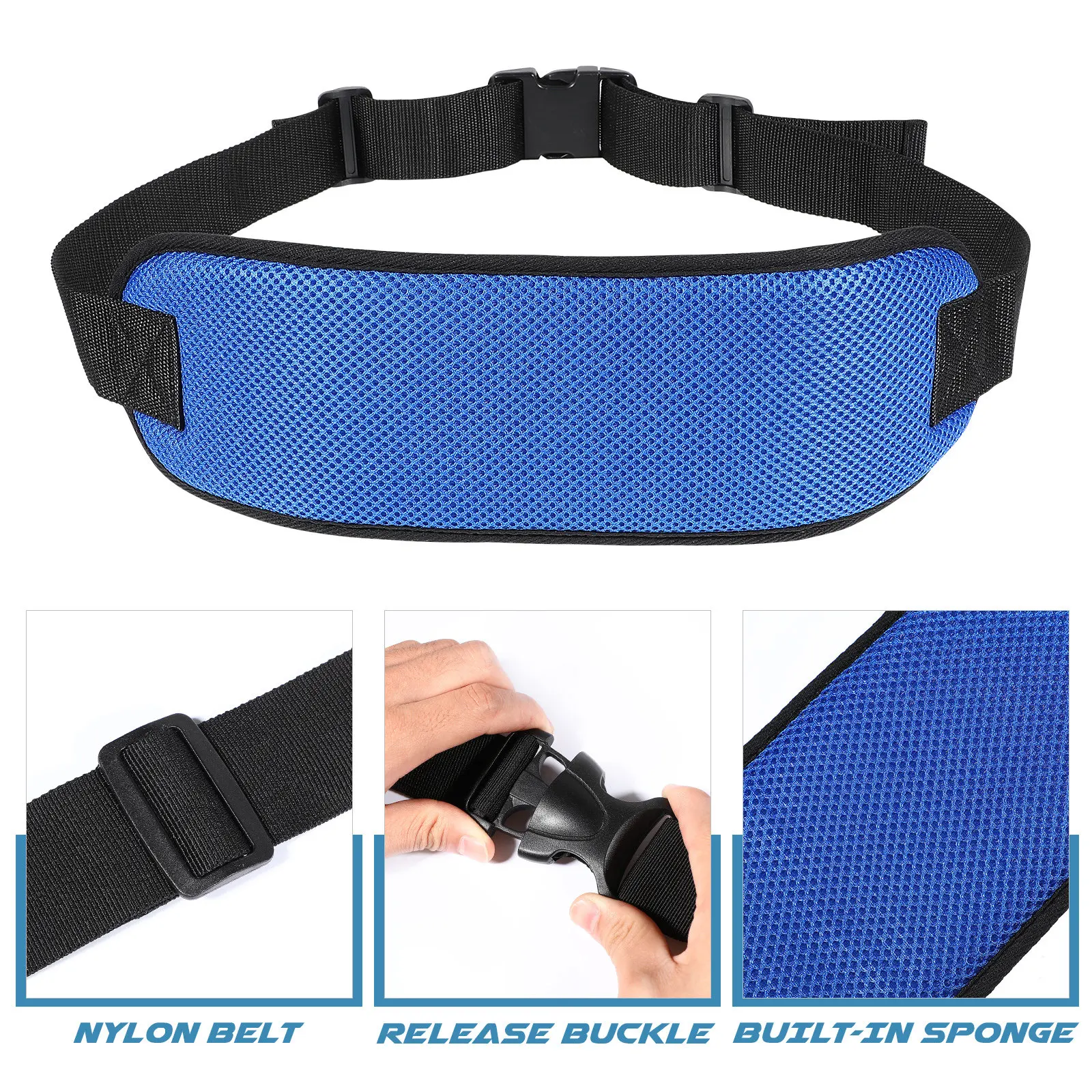 Wheelchair Adjustable Harness Strap with Easy Quick Release Buckle Comfortable Premium Fabric Support for Sliding