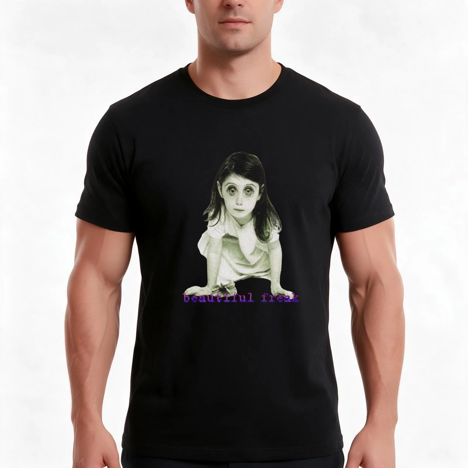Freak Freak Freak T-Shirt, Summer Casual Cotton Tee, Oversized Streetwear Tops, Vintage Graphic Print, Loose Fit Short Sleeve