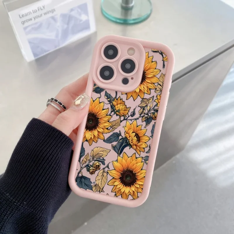 Case For iPhone 15 Cases iPhone 14 Pro Max Case Flower Printed Phone Case For iPhone 13 12 11 XS Max XR X 7 8 Plus SE 2022 Cover