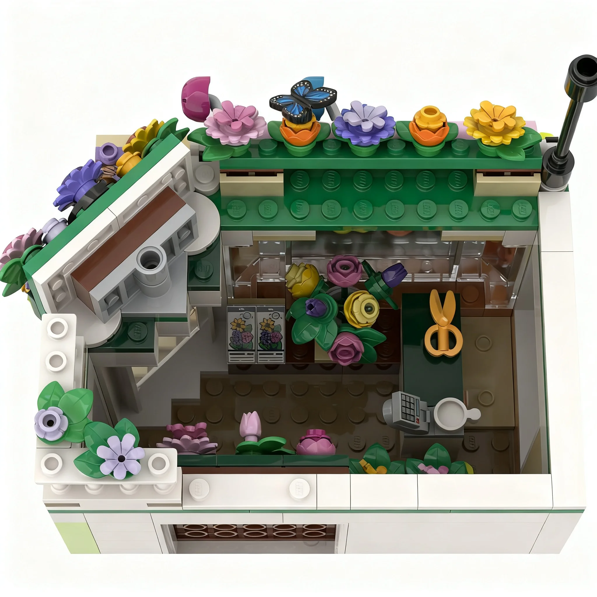 483pcs MOC Little Flower Shop - Riviera Extension Friends Model Toys Building Blocks Construction Christmas Gift Display 3D
