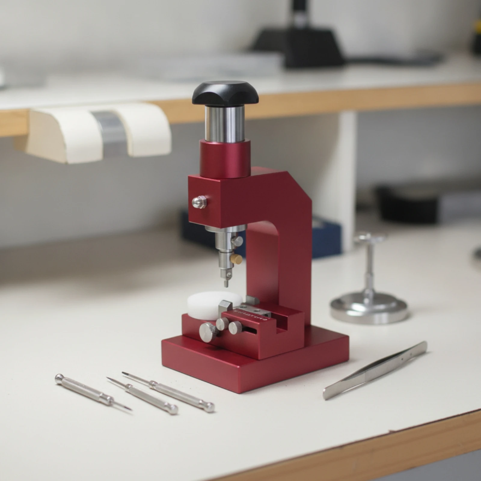Manual Strap Punching Press Multifunction Watch Band Punch Tool Belt Hole Puncher with Bench-Top Base Universal Size Marked