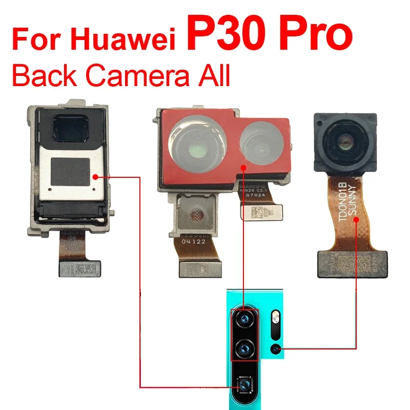 MNAZ Back Camera Front Rear Back Camera For Huawei P30 Pro Main Facing Small Camera Module Flex Replacement Parts