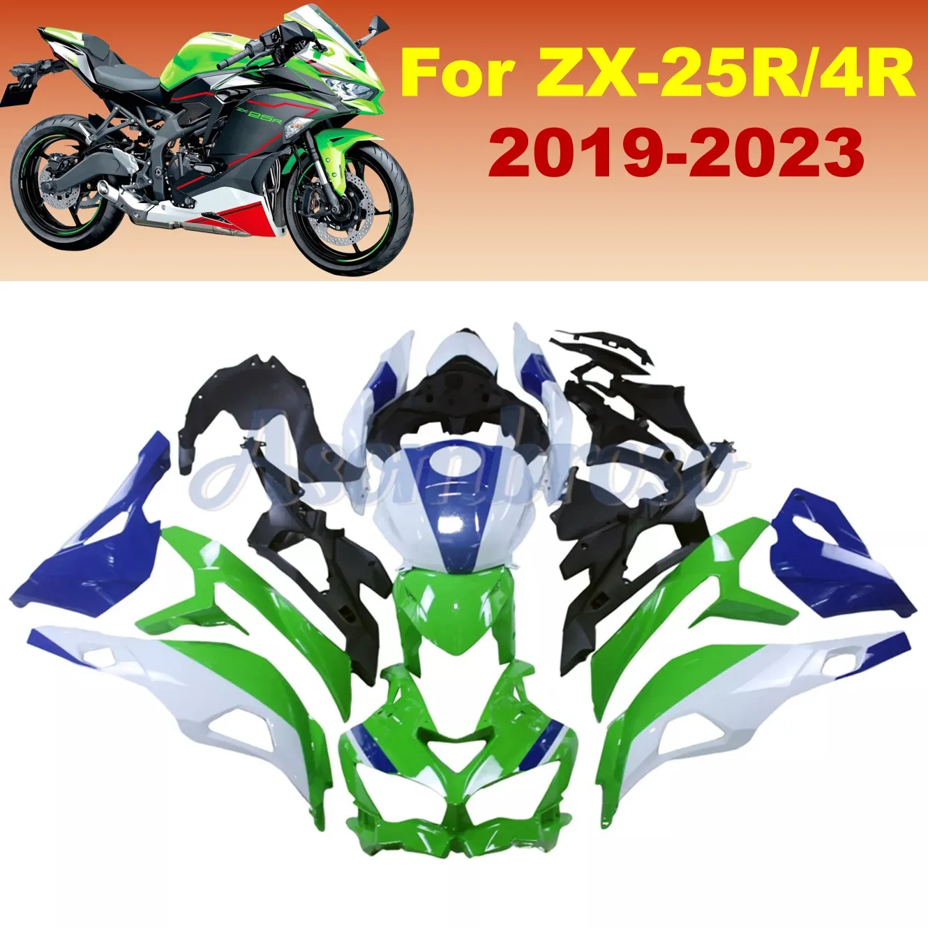 Motorcycle Full injection molded Fairings Kit Fit For ZX-25R zx4r 2019 2020 2022 2023 2024 blue green white Bodywork Set