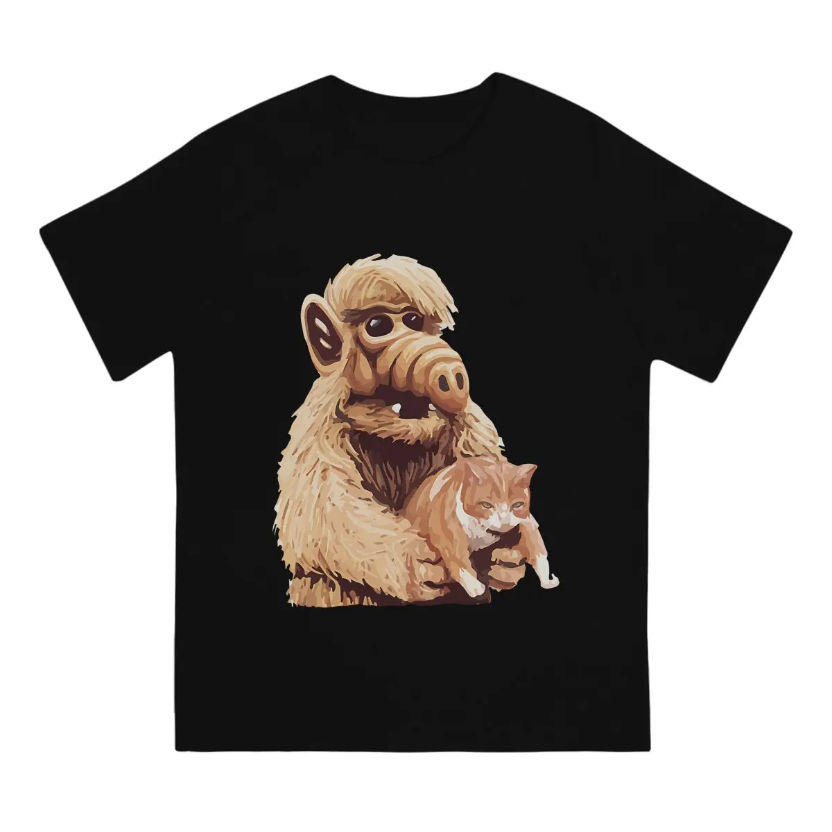 Hug Cat ALF T Shirt Grunge O-Neck TShirt Polyester Clothing