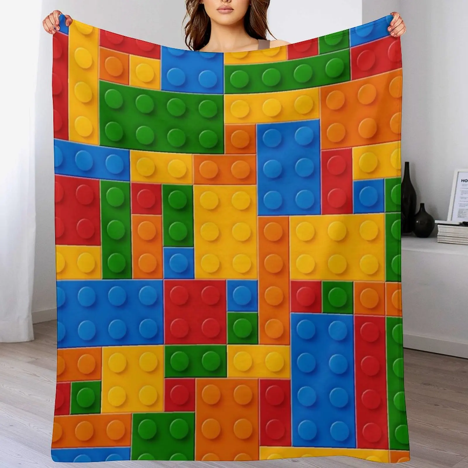 Plastic Building Blocks Toy Throw Blanket Stuffeds Decoratives Blankets