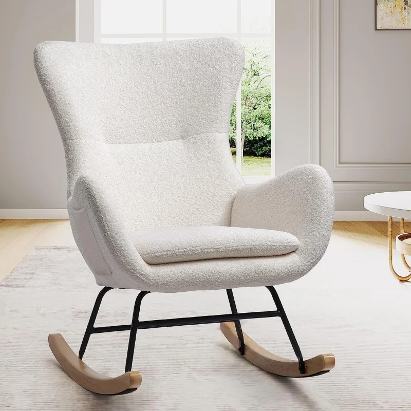 

Teddy Rocking Chair - Luxury Cushion，High Backrest - Solid and Comfortable