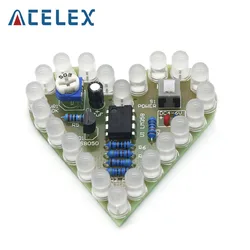 DIY Kit Heart Shape Breathing Lamp Kit DC 4V-6V Breathing LED Suite Red White Blue Green DIY Electronic Production for Learning