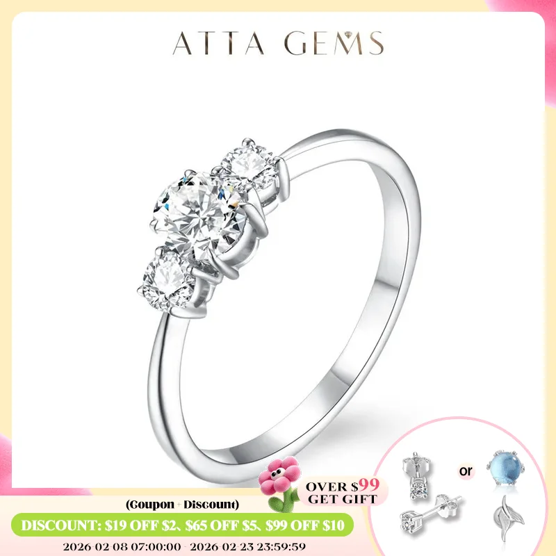 

ATTAGEMS Три цвета D VVS1 Кольца с муассанитом и бриллиантами для женщин Настоящее белое золото 10 К 14 К 18 К Помолвка Свадебные украшения для невесты Новые