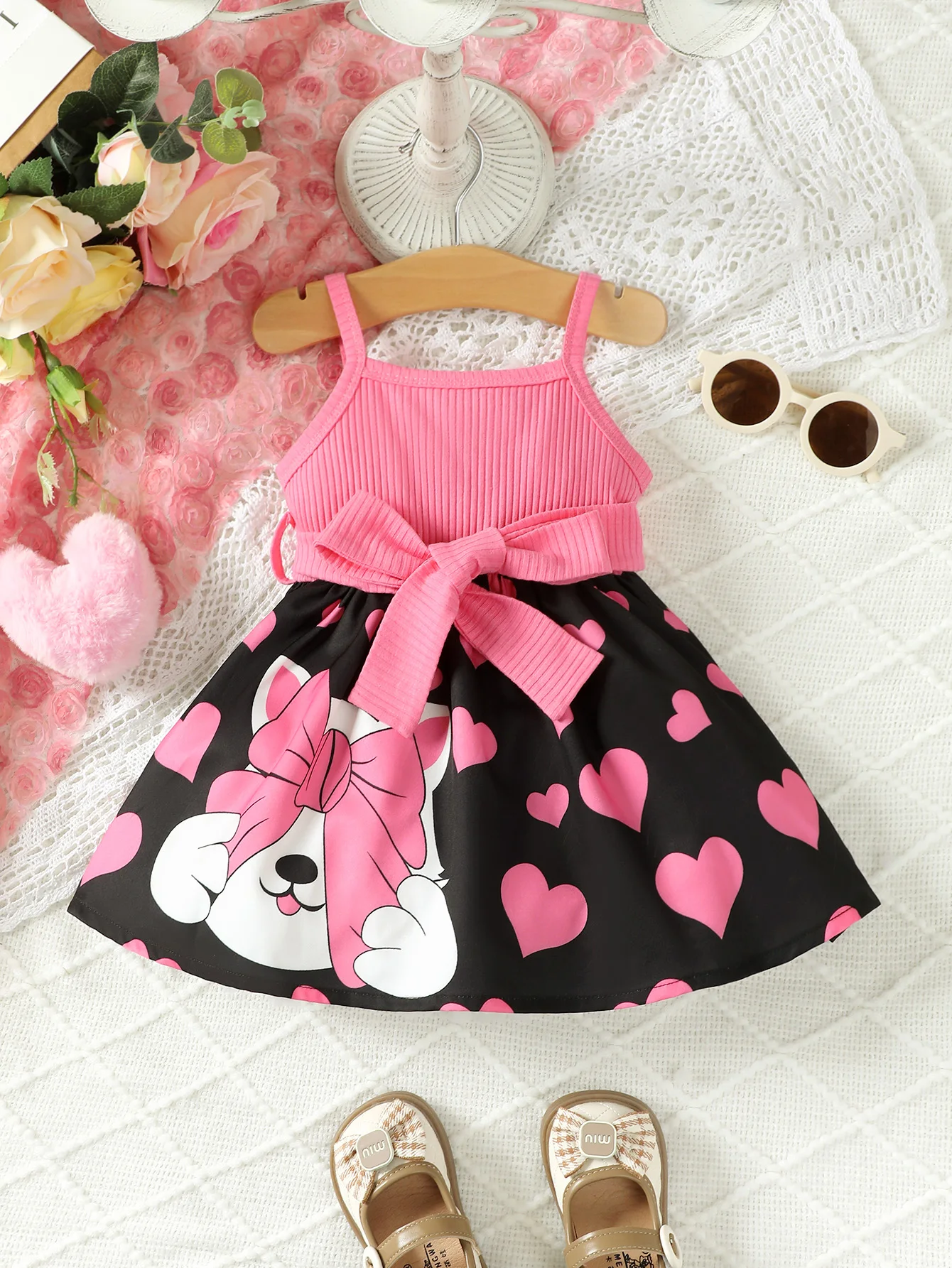 0-2 Year Old Newborn Baby Girl Cartoon Printed Sleeveless Fashion Dress