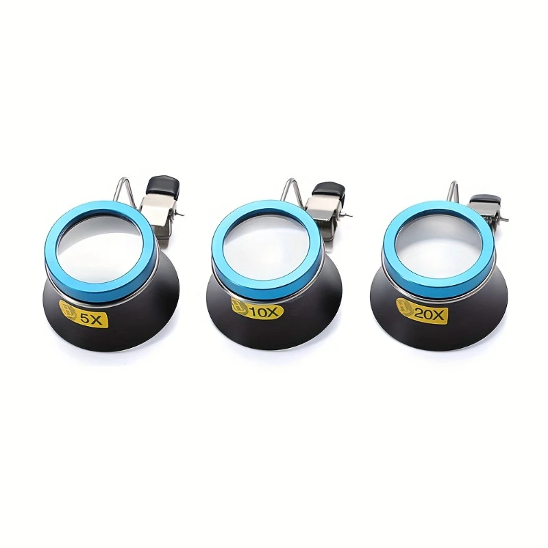 عدسة مكبرة للنظارات 5X 10X 20X مشبك على العدسة المكبرة عدسة مكبرة عملية العدسة المحمولة أداة إصلاح صانعي الساعات #2