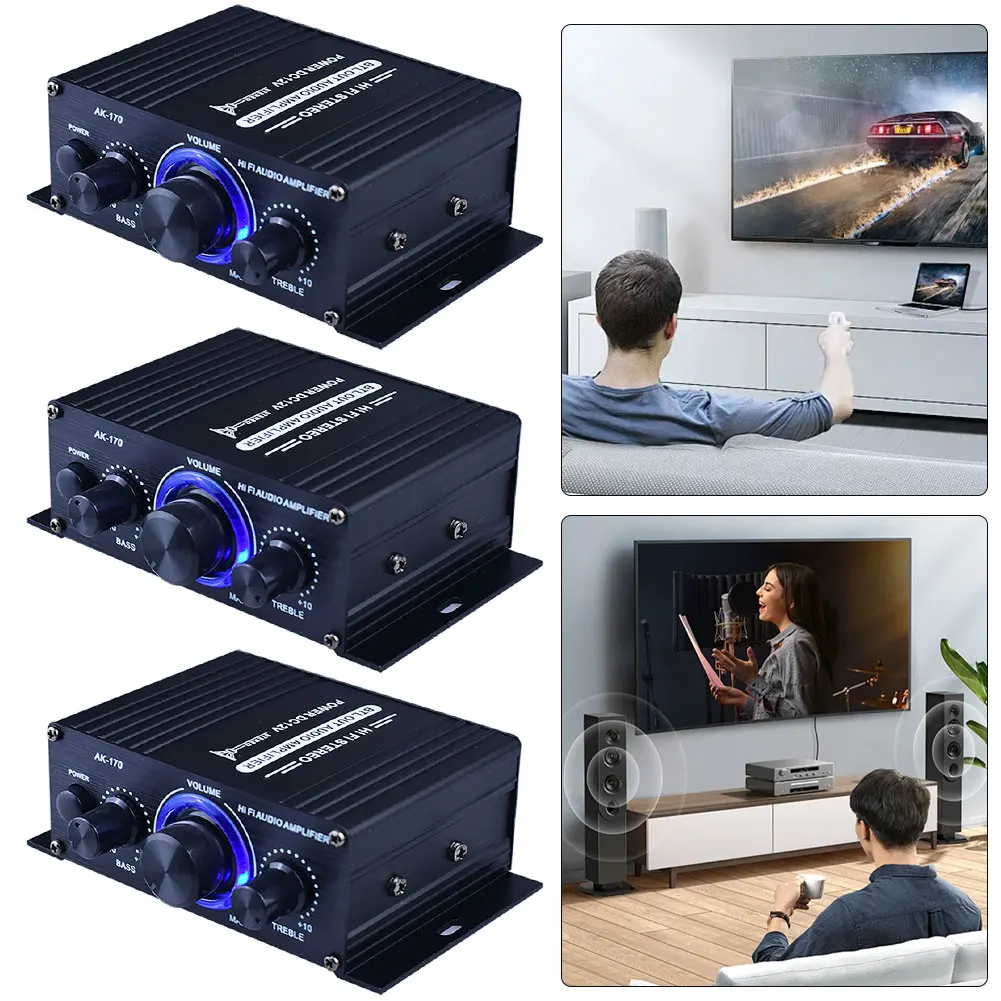 

3 шт. мини-усилитель звука AK-170 HiFi стерео 200Вт+200Вт с входом RCA