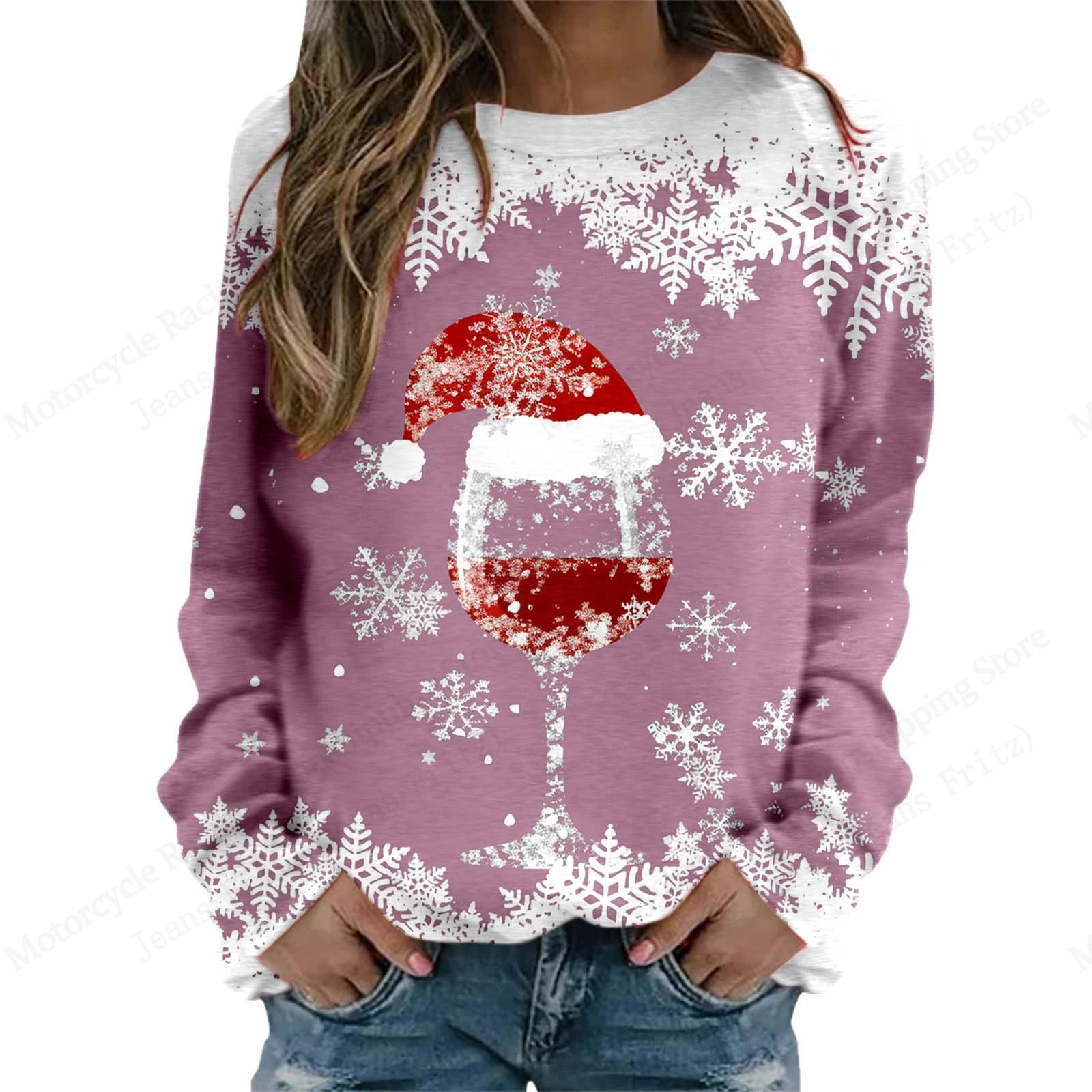 Weihnachten Elch Rentier Sweatshirts 3D Druck frauen Übergroßen Casual Raglan Langarm Pullover Harajuku Tops Weibliche Kleidung