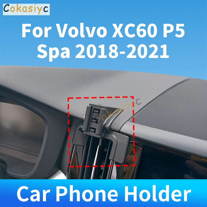 Auto-Handyhalterung, spezielle feste Halterungsbasis, kabelloses Ladegerät für Volvo XC60 P5 Spa 2018–2021, für Auto-Innenzubehör