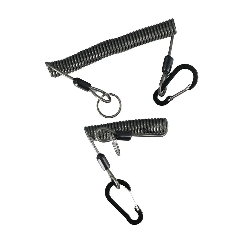 

Retention Rope Safety Rope Elastic Coil Key Lanyard Fishing Missed Rope Fishing Coiled Lanyard Wire Spring Rope Fishing Lanyard