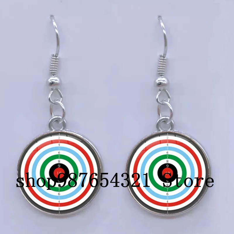 Fashion New Dart Target Earrings Digital Target Earring Cabochon Glass Charm Earrings Women Piercing Earrings Jewelry