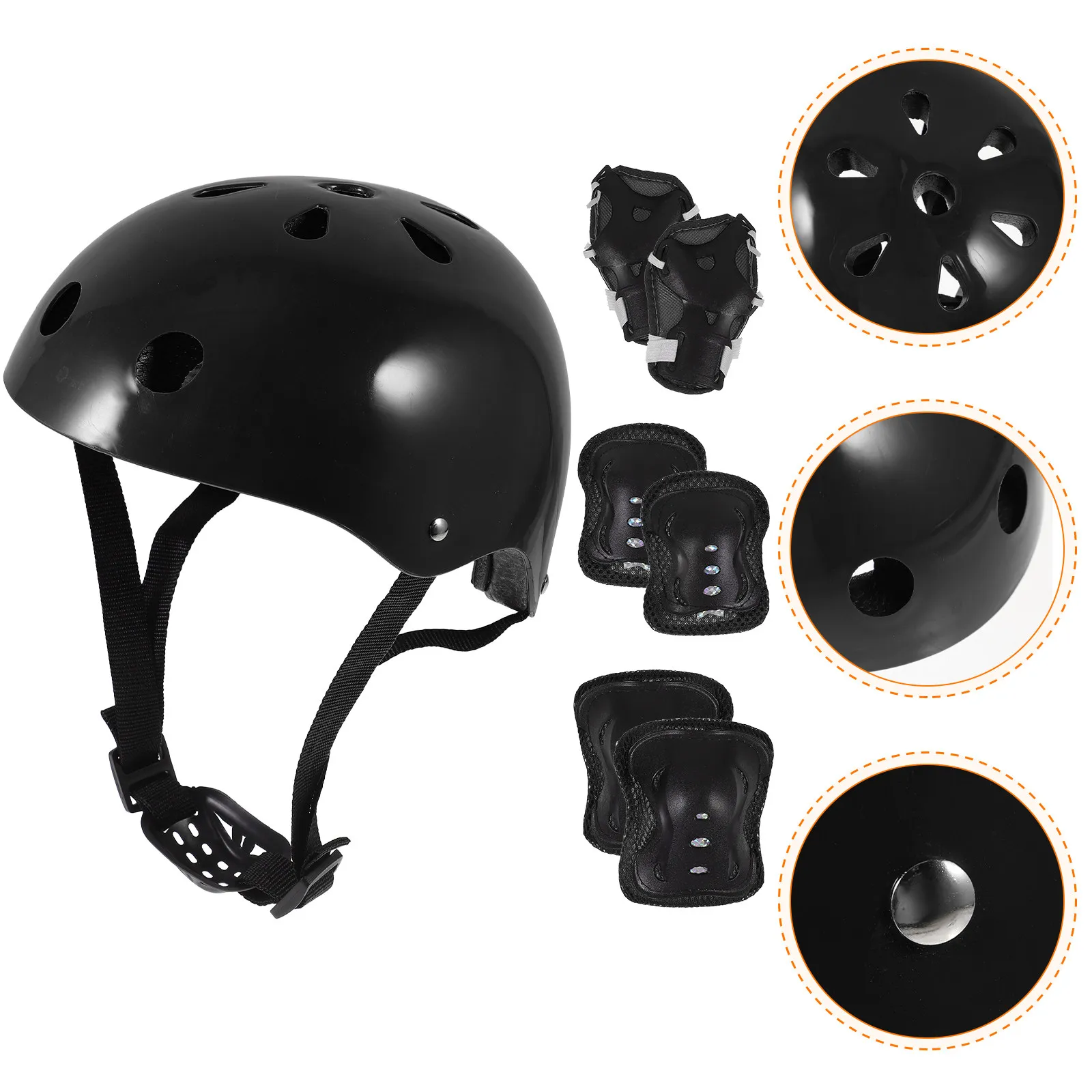 

1 Set Kids Protective Gear Pads Adjustable Impact Buffering Breathable Fabric Liner For Roller Skating Scooter Riding Outdoor