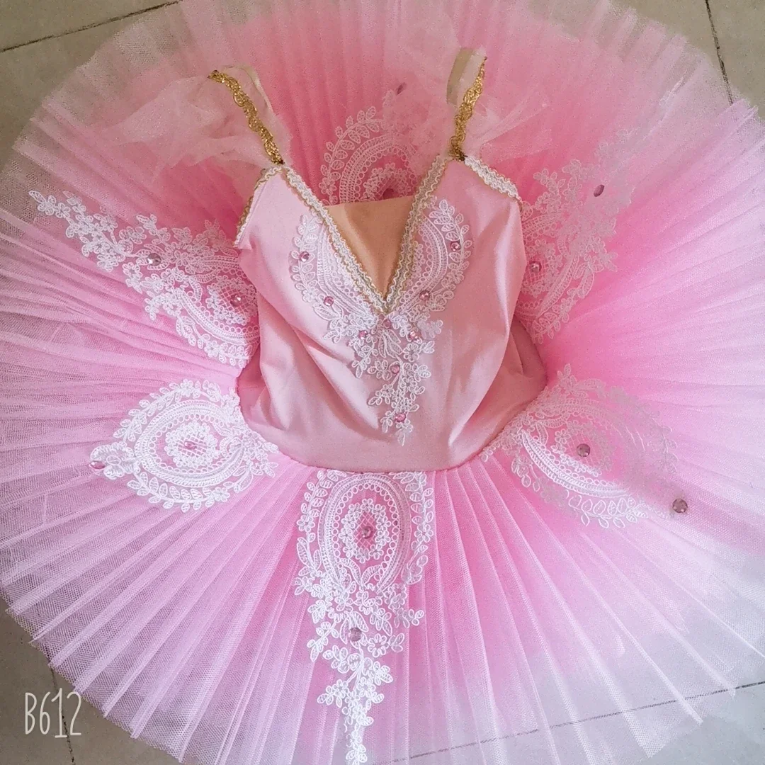 Tutu di balletto professionale rosa per adulti, bambino, fiore, vestito da balletto per ragazze, body per bambini, ballerina, vestito da donna, abbigliamento da ballo